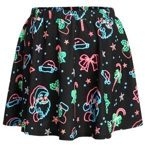 Skirt with Christmas Print